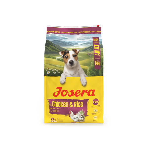 Mini Adult with Chicken & Rice. Міні Едалт з куркою та рисом для малих порід 10kg frontal_result Mini Adult Chicken & Rice (Miniwell) Josera Йозера Міні Едалт з куркою та рисом для малих порід (Мінівель)