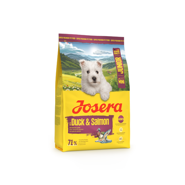 Mini Junior with Duck & Salmon. Міні Юніор з качкою та лососем для малих порід 3kg right – копія_result Josera Mini Junior Duck & Salmon Йозера Міні Юніор з качкою та лососем для малих порід — изображение 4